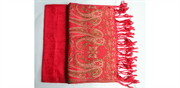 Pashmina rød mønster, halstørklæde, tørklæde, sjal, dug, tæppe. Fås hos Love UR Home.